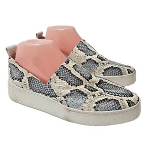 Vince Saxon 2 Platform Slip-On Snakeskin Embossed Leather Women Size 8.5